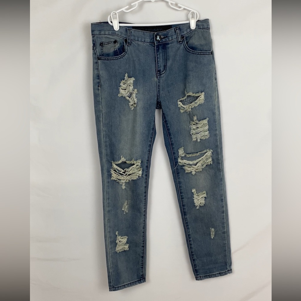 ONE TEASPOON Distressed High Rise Mom Jean Denim Casual Going Out Party
